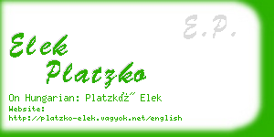 elek platzko business card